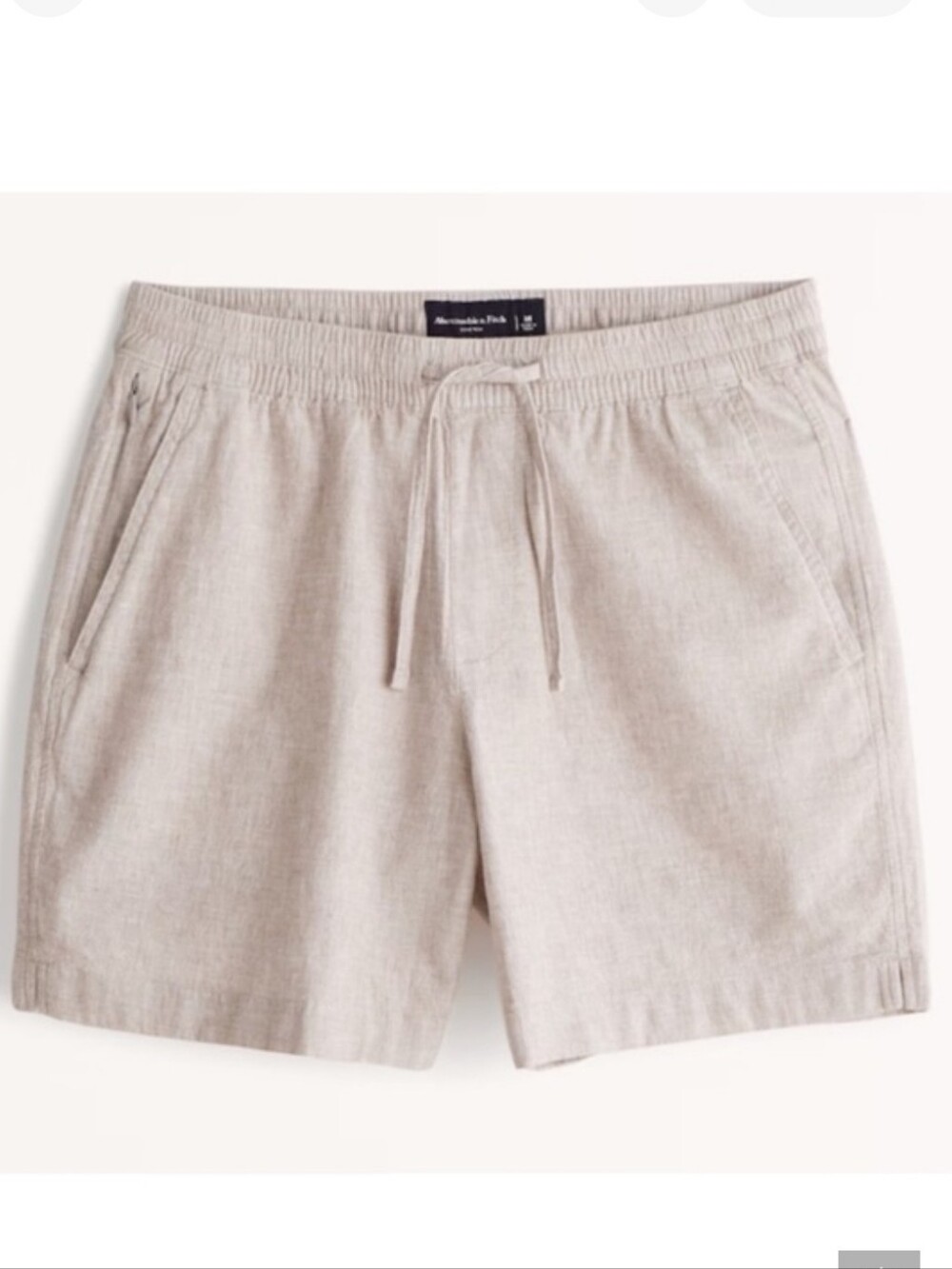 Abercrombie & Fitch Pull-On Linen Shorts Beige Medium